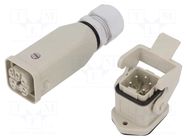 Connector: HDC; male + female; 10A; 400V; Han Kit; PIN: 5; 4+PE; M20 HARTING