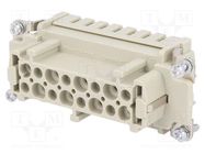 Connector: HDC; contact insert; female; Han E®; PIN: 16; 16+PE; 16A HARTING