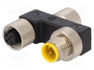 T adapter; M12 male,M12 female x2; A code-DeviceNet / CANopen LUMBERG AUTOMATION