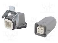 Connector: HDC; male + female; S-A; PIN: 4; 3+PE; size 3A; angled MOLEX