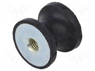 Vibration damper; M8; Ø: 30mm; rubber; L: 25mm; H: 8mm; 597N; 95N/mm ELESA+GANTER