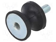 Vibration damper; M8; Ø: 30mm; rubber; L: 25mm; Thread len: 23mm ELESA+GANTER