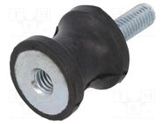 Vibration damper; M6; Ø: 20mm; rubber; L: 20mm; Thread len: 18mm ELESA+GANTER