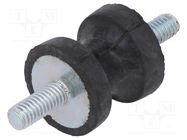 Vibration damper; M4; Ø: 15mm; rubber; L: 15mm; Thread len: 10mm ELESA+GANTER