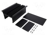 Heatsink: with case; black; aluminium; anodized; Y: 80mm; X: 143mm FISCHER ELEKTRONIK