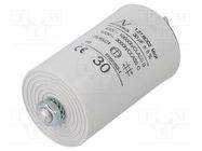 Capacitor: polypropylene; motors, run; 30uF; 420VAC; Ø45x94.5mm KEMET