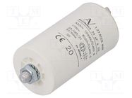 Capacitor: polypropylene; motors, run; 20uF; 420VAC; Ø45x74mm KEMET