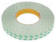 Tape: fixing; W: 19mm; L: 50m; Thk: 0.26mm; acrylic; white; -40÷70°C 3M