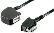 TAE-N Extension Cable 6-Pin, 6 m, black - copper-clad aluminium wire (CCA), TAE-N-male > TAE-N female