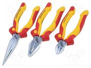 Kit: pliers; cutting,insulated,flat,universal; 1kVAC; 3pcs. WIHA