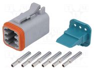 Connector: wire-wire; AT; female; plug; for cable; PIN: 6; crimped AMPHENOL