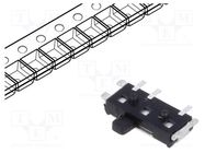 Switch: slide; Pos: 2; SPDT; 0.3A/6VDC; ON-ON; SMT; Leads: for PCB C&K