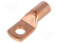 Tip: ring tube; M10; 50mm2; crimped; for cable; L: 38.5mm; copper ERGOM