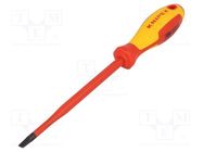 Screwdriver; insulated; slot; 6,5x1,2mm; Blade length: 150mm KNIPEX