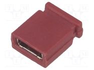 Connector: pin strips; jumper; female; closed; 2.54mm; 1x2; red 