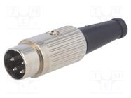 Plug; DIN; male; PIN: 4; Layout: 216°; straight; for cable; soldering DELTRON