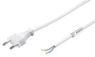 Cable with Euro Plug for Assembly, 1.5 m, White, white - Europlug (Type C CEE 7/16) > Loose cable ends