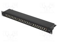 RJ45; patch panel; Cat: 6a; rack; black; Number of ports: 24 LOGILINK