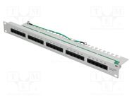 RJ45; patch panel; rack; grey; Number of ports: 25; Height: 1U LOGILINK