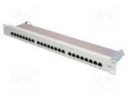 RJ45; patch panel; Cat: 6; rack; grey; Number of ports: 24 LOGILINK