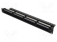 RJ45; patch panel; Cat: 6; rack; black; Number of ports: 24 LOGILINK