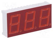 Display: LED; 7-segment; 14.22mm; 0.56"; No.char: 3; red; 0.8÷2.4mcd LITEON