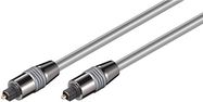 Toslink Cable 6 mm with Metal Connectors, 1.5 m, silver - Toslink male > Toslink male, ø 6 mm