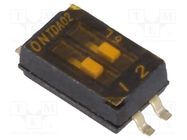 Switch: DIP-SWITCH; Poles number: 2; OFF-ON; 0.025A/24VDC; Pos: 2 C&K