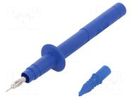 Measuring tip; 5A; 1kVDC; blue; Socket size: 4mm; 5mΩ; L: 128mm SCHÜTZINGER