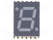 Display: LED; 7-segment; 7mm; 0.28"; No.char: 1; blue; 20mcd; cathode OPTO Plus LED