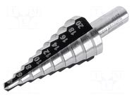 Drill bit; Ø: 4÷20mm; high speed steel; 8mm; Steps: 9 WOLFCRAFT
