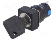 Switch: key switch; Stabl.pos: 2; Switch.method: ON-ON; Ø16mm; 90° ONPOW