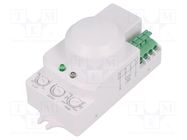 Sensor: microwave motion detector; Connection: screw terminals F&F