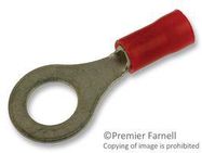 TERMINAL, RING TONGUE, 1/4IN, CRIMP, RED