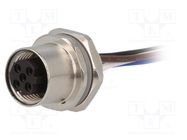 Connector: M12; socket; PIN: 4; female; D code-Ethernet; cables TE Connectivity