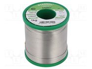 Tin; lead free; Sn99Cu1; 1.5mm; 1kg; reel; 227°C; Flux cont: 3.5% STANNOL