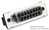 D SUB CONNECTOR, STANDARD, 15POS, RCPT