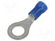 Tip: ring; M6; 1÷2.5mm2; crimped; for cable; insulated; tinned; blue 