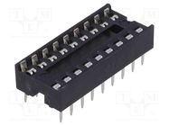 Socket: integrated circuits; DIP18; 7.62mm; THT; Pitch: 2.54mm 