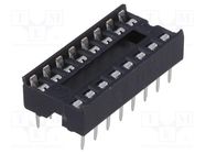 Socket: integrated circuits; DIP16; 7.62mm; THT; Pitch: 2.54mm 