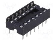 Socket: integrated circuits; DIP14; 7.62mm; THT; Pitch: 2.54mm 