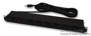 OUTLET STRIP, RACK MOUNT, 12, 15A, 15FT, BLACK