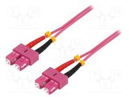 Fiber patch cord; OM4; SC/UPC,both sides; 1m; LSZH; pink 