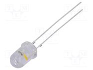 LED; 5mm; white warm; blinking; 7000÷8400mcd; 30°; 3÷5VDC; 20mA OPTOSUPPLY