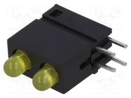 LED; in housing; 3mm; No.of diodes: 2; yellow; 20mA; 40°; 25mcd SIGNAL-CONSTRUCT