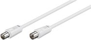 Antenna Cable (<70 dB), Double Shielded, 0.5 m, white - coaxial plug > coaxial socket