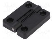 Hinge; Width: 49.5mm; technopolymer PA; black; H: 65mm ELESA+GANTER