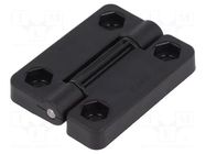 Hinge; Width: 49.5mm; technopolymer PA; black; H: 65mm ELESA+GANTER