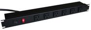 SIX OUTLET STRIP, 15A/125VAC, RACKMOUNT