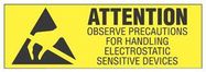 LABEL, STATIC AWARENESS, 76.2MM x 25.4MM, BLACK ON YELLOW, 100 PER DISPENSER